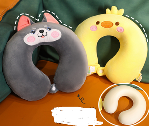 Almohada de Viaje para el Cuello en Forma de U, Personalizable, de Tela de Algodón y Espuma Viscoelástica, con Diseño de Muñeco Adorable, de Alta Calidad - Product Image 5