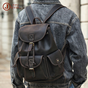 Mochila Retro de Cuero Crazy Horse Unisex 20-35L, Bolsa de Viaje Estilo Británico - Product Image 4