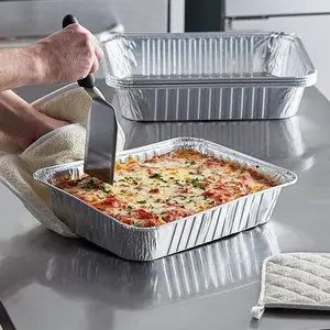 450ml Food Grade Disposable Aluminium Foil Food Trays Custom Aluminum Take Out Container With Lid