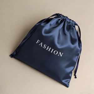Custom Logo Satin <b>Drawstring</b> Bag Gift Packaging Bags Perfume Clothing Dust Bag Jewelry <b>Pouch</b> Multi-Color Luxury Silk Satin Bag - Product Image 3