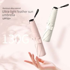 Parapluie portable ultra-léger manuel pliable en 3 sections, coupe-vent, résistant aux UV, design moderne, mini parapluie 6 baleines, diamètre ouvert 90 cm, verre - Product Image 4