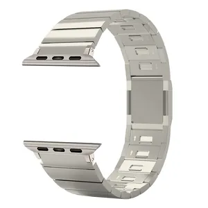iwatch豪华不锈钢磁扣带超49毫米滑动磁铁手表金属手链链iwatch 9 8 7 6 45毫米
