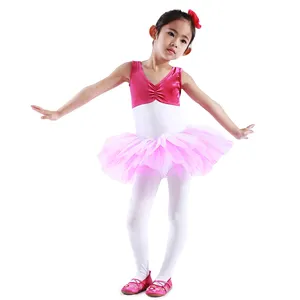 Son kızlar bale dans mayoları giysileri popüler kolsuz eğitim dancewear bale giysileri çocuklar için