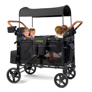 Carrito de Bebé Plegable de 4 Plazas en Oferta, Carrito de Playa Plegable, Tela Oxford 600D, Todoterreno, Carrito de Camping para 4 Niños - Product Image 1