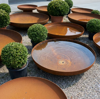 Bol à feu moderne pour jardin extérieur, bassin rustique pour plantes aquatiques et poissons, jardinière décorative résistante aux intempéries pour patio et cour