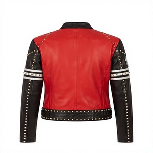 Women’s Custom Leather Fashion Leather <b>Jacket</b> Punk Rock Style OEM Custom Design Women Leather <b>Jacket</b> - Product Image 3
