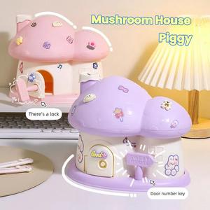 Kawaii nấm con heo đất ngân hàng khóa và chìa khóa an toàn hộp tiền trẻ em Xmas món quà năm mới lớn món quà sinh nhật trẻ em - Product Image 3