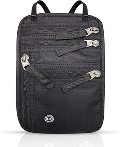 Portefeuille de cou multifonctionnel en nylon imperméable de style national, personnalisable, portable, pour les voyages, toutes saisons, organiseur de passeport - Product Image 1