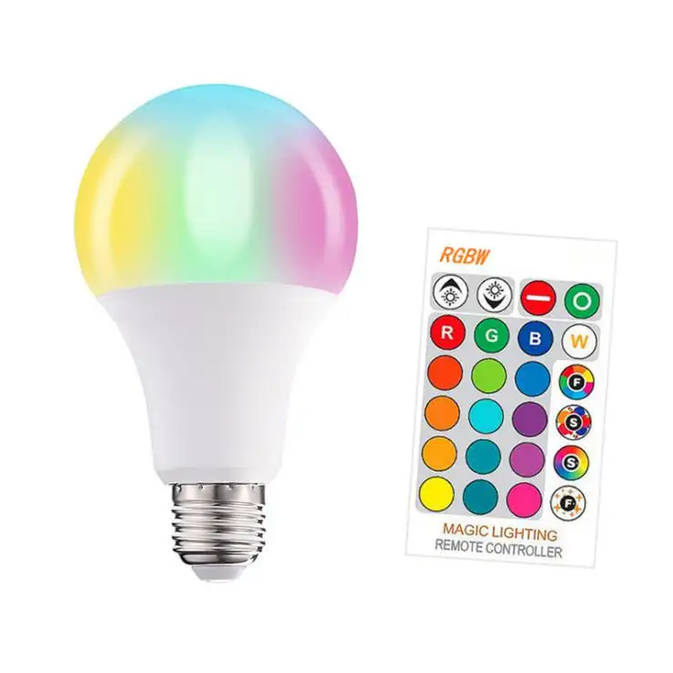 Smart E27 B22 Dimmbare farbwechsel nde Glühbirne LED 10W RGB Warm weiße Glühbirne mit Fernbedienung