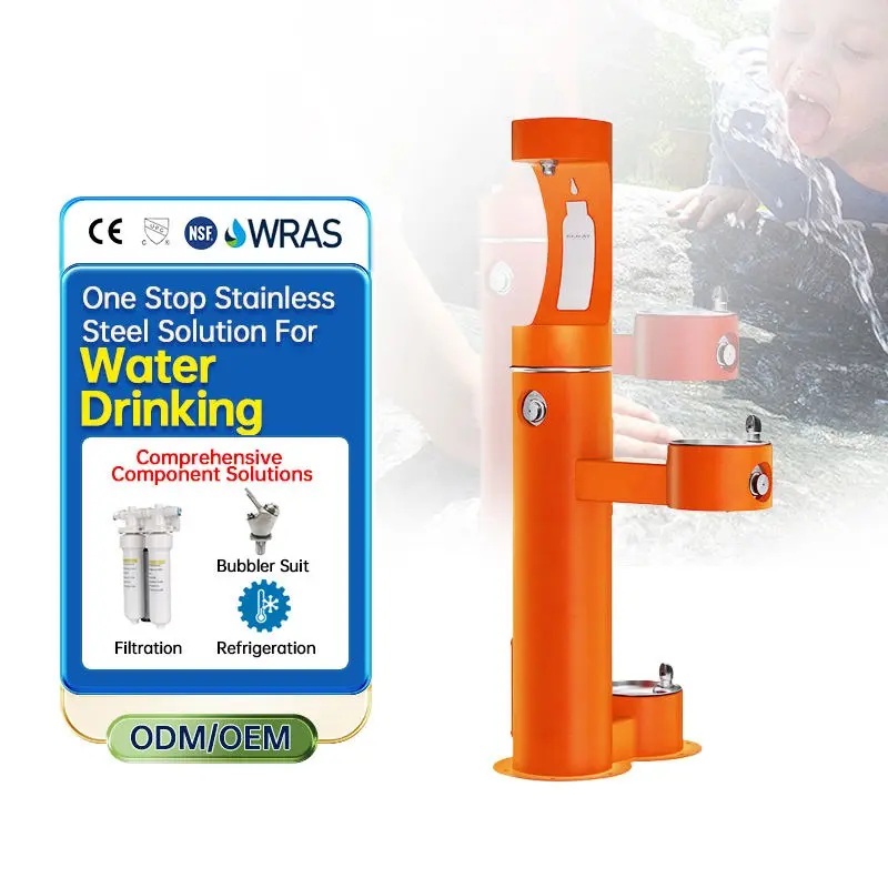 Customized Stainless Steel Outdoor Water Cooler Dispenser Drinking Fountain With Bottle Filler
