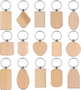 Rectangle Wood Engraving <b>Blanks</b> <b>Blank</b> Wooden Key Tag DIY Laser <b>Blank</b> Wood Keyring - Product Image 3