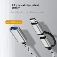 Adaptateur OTG Type C vers USB 2 en 1, charge rapide, transfert de données, câble convertisseur USB-C pour téléphone, tablette, ordinateur portable, convertisseur OTG