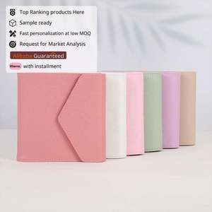 Yihe meilleure vente A7 portefeuille de cartes de luxe en cuir de galet pour les femmes enveloppes de reliure de trésorerie avec <span class=keywords><strong>feuille</strong></span> de mouche et fermeture éclair - Product Image 1