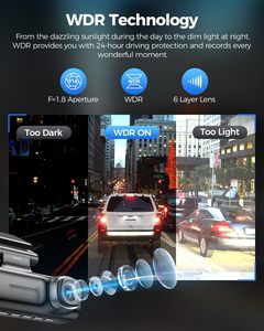 Azdome m590 3,18 "pantalla IPS 2K Dash CAM 3 cámaras con sistema de ranura global cámara de salpicadero WiFi, adecuado para coche 1440p frontal a - Product Image 5