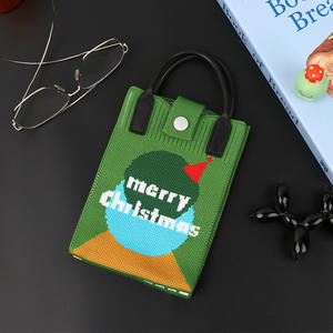 กระเป๋าแฟชั่นถักโครเชต์สำหรับผู้หญิงกระเป๋าใส่โทรศัพท์มือถือขนาดเล็กกระเป๋าเงินแฟชั่นสะพายข้างสำหรับปาร์ตี้คริสต์มาส - Product Image 5