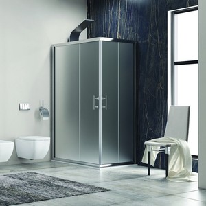 Box Doccia Angolare Kamalu Modello KF1000 150x100 cm, Moderno in Vetro Satinato, Rettangolare Senza Telaio, Impermeabile per Bagno - Product Image 1