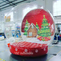 Nouvelle décoration de Noël, globe de neige gonflable avec lumières LED, certifié sûr