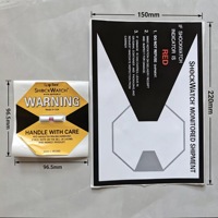 Label Perekat Indikator Benturan Gaya ShockWatcher untuk Pengiriman Barang Pecah Belah, 25G, Kuning
