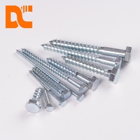 Vis à bois hexagonale galvanisée DIN 571 en acier au carbone pour la fixation du bois en extérieur et la construction en bois