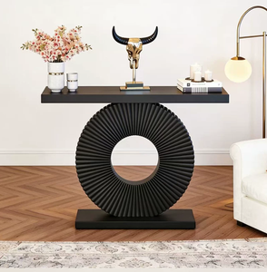 Table <span class=keywords><strong>console</strong></span> blanche VEGA au design géométrique moderne et élégant <span class=keywords><strong>en</strong></span> métal pour le salon - Product Image 4