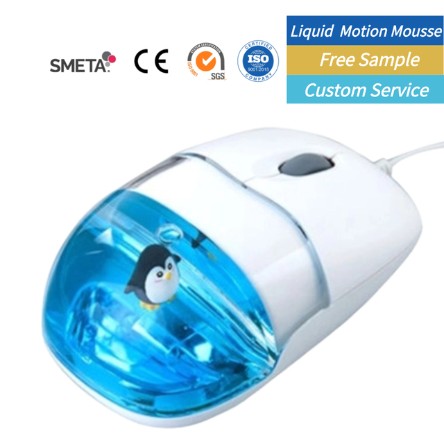 Acrylic Custom Logo USB 2.4GHz 3D Liquid Wireless Optical Mouse Creative Design Promotional Business Gift for Laptop