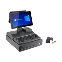 Système de point de vente (PDV) pour magasin de vente au détail Windows/Android, système de caisse pour supermarché, écran tactile tout-en-un 15,6 pouces, lecteur de carte magnétique