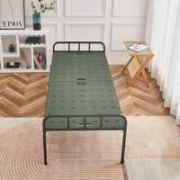 Lit d'urgence pliable moderne en acier et plastique pour secours en cas de catastrophe, lit de camp pliable en deux pour hôtel et secours post-catastrophe