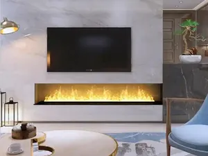 Modern Flame Decorative 3D Water Steam Electric Fireplace Multi Color Flame Led Indoor Screen Decor Wall Fireplace