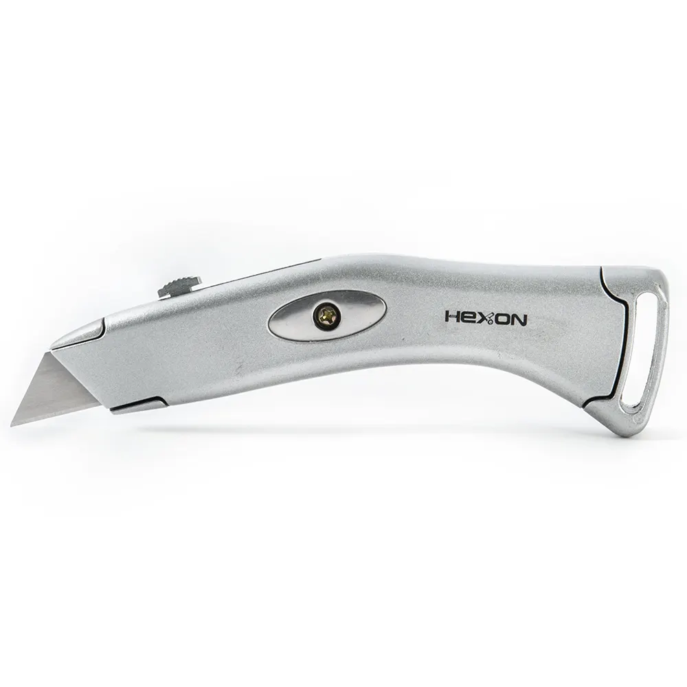 Silvery handle blade retractable box cutters utility knife