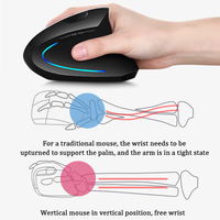 Meilleures ventes Souris verticale ergonomique sans fil rechargeable Mini Double Mode BT 4.0 conçue pour les utilisateurs gauchers