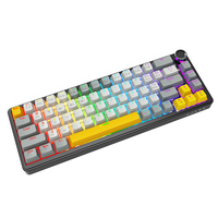 Ajazz AK690 Tri Mode Mechanical Gaming Keyboard Wired with Knob 65% Hot-swap RGB Backlit Compact Keyboards for Game/office