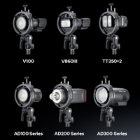 Godox S3 Speedlite S-Type Bracket Flash Kamera Bowens Mount untuk Godox V1 AD200Pro AD400Pro AD200 V860II TT685 TT600 TT350