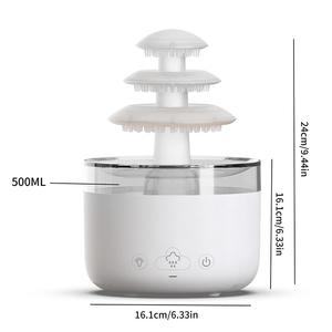 Umidificatore d'Aria a Forma di Fungo e Nuvola con Luce Notturna, Logo Personalizzabile, Diffusore di Aromi a Goccia di Pioggia - Product Image 2
