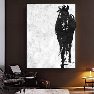 100% dipinto a mano decorazioni per la casa astratto minimalista soggiorno Wall Art in bianco e nero <span class=keywords><strong>dipinti</strong></span> <span class=keywords><strong>ad</strong></span> <span class=keywords><strong>olio</strong></span> su tela <span class=keywords><strong>cavalli</strong></span> - Product Image 3