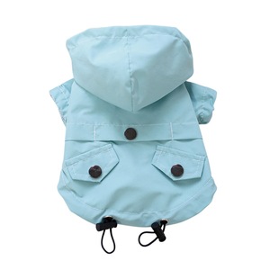 Impermeable con capucha para perros y gatos, abrigos y chaquetas de poliéster azul cielo, ropa para mascotas de tamaño pequeño y mediano para las cuatro estaciones - Product Image 5
