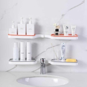 Estante de esquina giratorio para baños, montaje en pared, estante de almacenamiento de ducha plegable, soporte para decoración del hogar, accesorio - Product Image 3