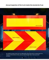 Autocollants réfléchissants autocollants pour hayon de camion, bandes diagonales rouges, blanches et jaunes, logo d'avertissement, rectangle, triangle, hexagone