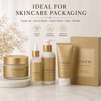 Étiquettes personnalisées pour soins de la peau, étiquettes de pots cosmétiques en feuille d'or mat, autocollants imperméables gaufrés pour emballages de beauté, rouleaux d'étiquettes avec logo