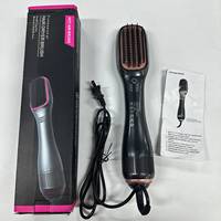 Peigne Lisseur Électrique Rotatif à 360° à Ions Négatifs à 3 Niveaux, Marque Privée, Brosse à Cheveux Mini Multifonctionnelle en Nylon pour Usage Domestique