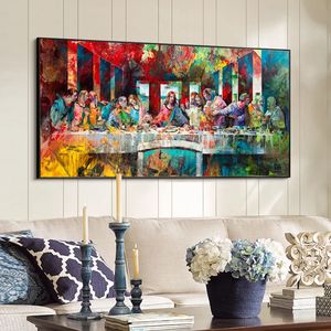 Pintura en lienzo del famoso pintor Da Vinci's Last Super Graffiti, cuadro de pared, arte clásico, decoración para sala de estar - Product Image 2