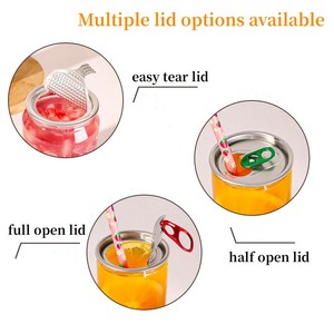 Nhà Máy Giá 250Ml 330Ml 355Ml 500Ml BPA Miễn Phí Kéo Vòng Nhựa Pet Soda Nước Giải Khát Trà Sữa Có Thể Với Kín Nắp - Product Image 2