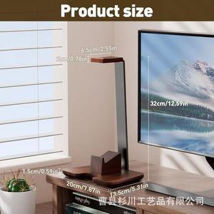 Wooden Headphone Stand With <b>Controller</b> Holder Desktop <b>Gaming</b> Accessory Multipurpose Storage Rack - Product Image 5