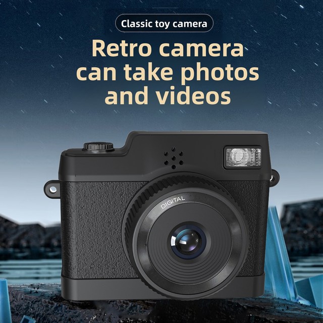 1080P Digital Camera Camera with Screen and Keychain for Children Creative Small Gadget Retro Portable Camera