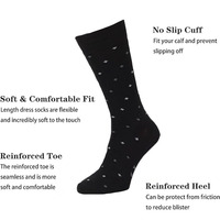 Chaussettes habillées pour hommes Coton peigné Motifs classiques Chaussettes respirantes Crew
