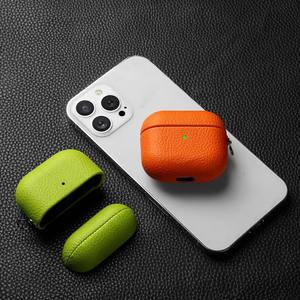 Funda para Auriculares AirPods Pro 2 con Textura de Litchi, Funda de Cuero de Cobertura Total de Tercera Generación, Funda Protectora de Cuero PU Suave - Product Image 2