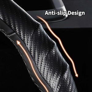 Housse de <span class=keywords><strong>volant</strong></span> universelle en <span class=keywords><strong>cuir</strong></span> de luxe à 4 branches de type D/O, installation rapide, design élégant pour voiture - Product Image 5