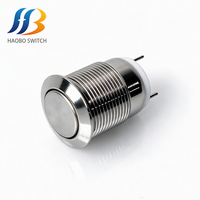 Interrupteur à bouton-poussoir métallique momentané étanche IP67/IP65 de 12 mm, 2A, marche/arrêt électrique, pour usage industriel et domestique – Vente chaude