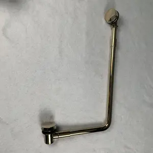 solid brass bathtub overflow drain and waste in PVD gold