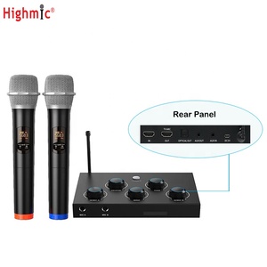 Không dây karaoke Mixer hệ thống với <span class=keywords><strong>2</strong></span> cầm tay mics HD ARC quang Out cho TV Soundbar giải trí gia đình linh hoạt khả năng tương thích - Product Image 1