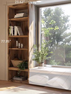 Custom Vintage Elm Wood <strong>Corner</strong> Storage - <strong>Rustic</strong> Minimalist <strong>Shelving</strong> for Tea Displays - Product Image 2